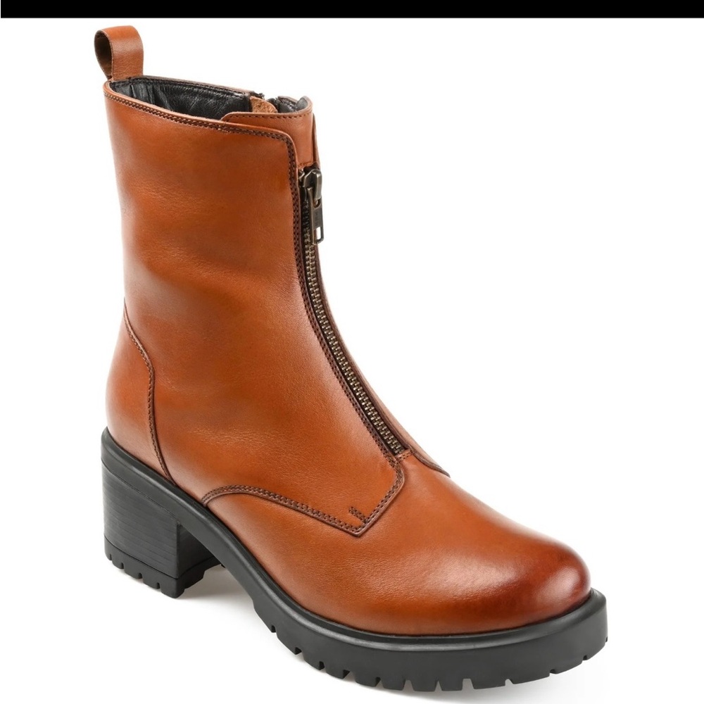 Zip front bootie